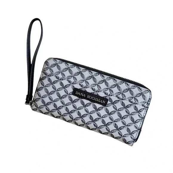 Dana Buchman Wristlet Wallet Black & Silver - Picture 1 of 3